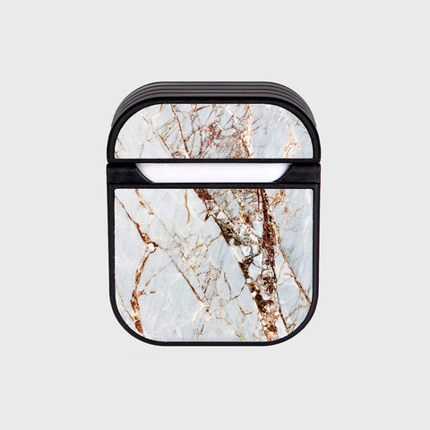 Apple Airpods 1 / 2 Cover - White Marble Series - Silicon Airpods Case