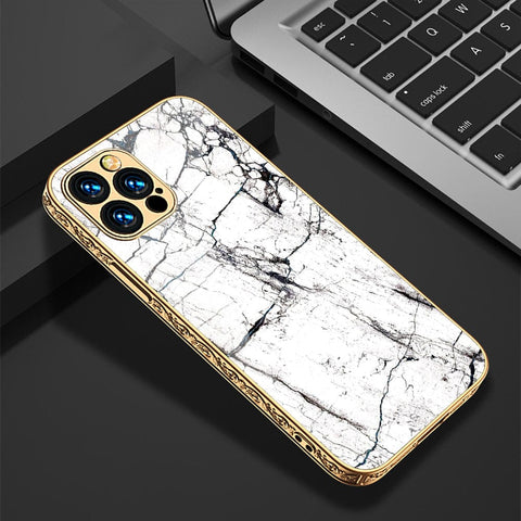 iPhone 11 Pro Cover - White Marble Series 2 - HQ Ultra Shine Premium Infinity Glass Soft Silicon Borders Casee