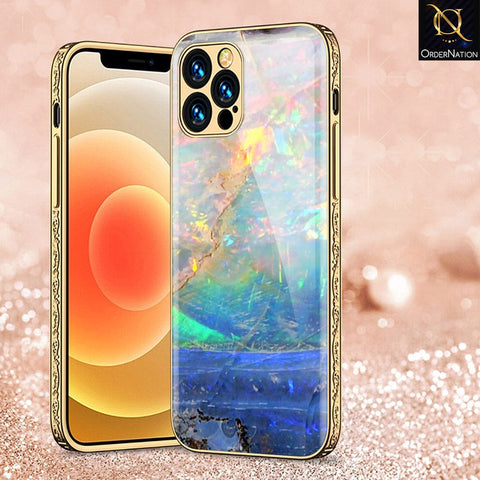 iPhone 12 Pro Cover - Colorful Marble Series - HQ Ultra Shine Premium Infinity Glass Soft Silicon Borders CaseeiPhone 12 Pro
