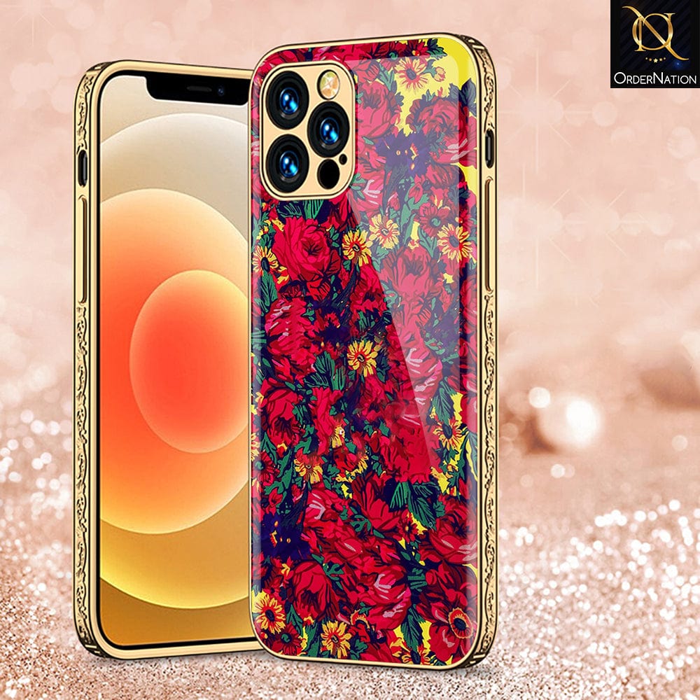 iPhone 11 Pro Cover - Floral Series - HQ Ultra Shine Premium Infinity Glass Soft Silicon Borders Casee