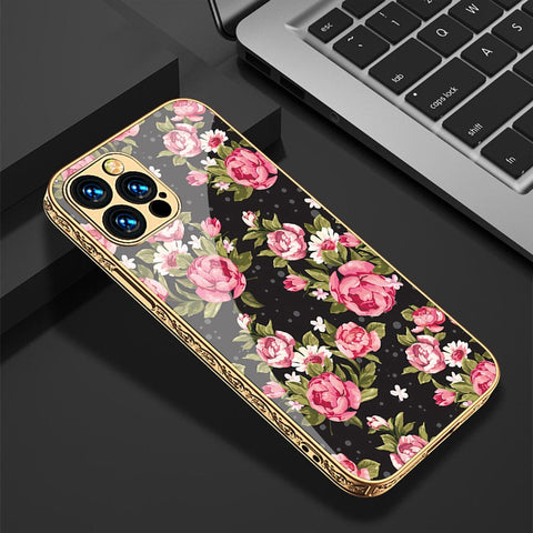 iPhone 11 Pro Cover - Floral Series - HQ Ultra Shine Premium Infinity Glass Soft Silicon Borders Casee