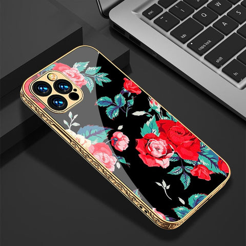 iPhone 11 Pro Cover - Floral Series - HQ Ultra Shine Premium Infinity Glass Soft Silicon Borders Casee