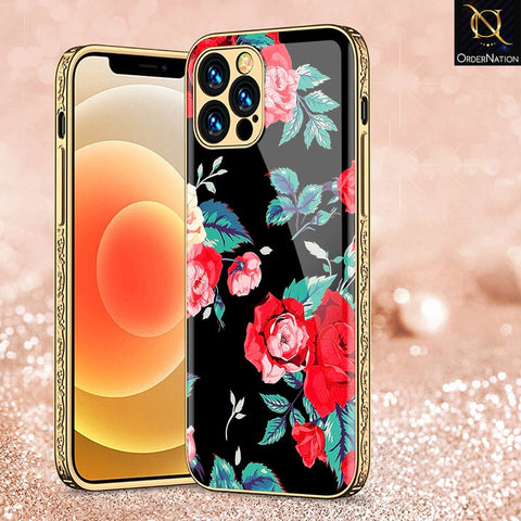 iPhone 11 Pro Cover - Floral Series - HQ Ultra Shine Premium Infinity Glass Soft Silicon Borders Casee