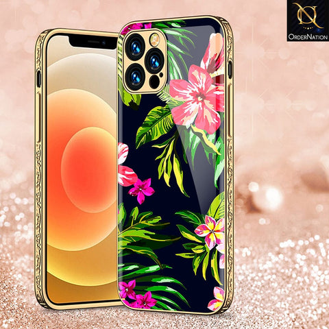 iPhone 11 Pro Cover - Floral Series - HQ Ultra Shine Premium Infinity Glass Soft Silicon Borders Casee
