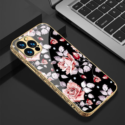 iPhone 11 Pro Cover - Floral Series - HQ Ultra Shine Premium Infinity Glass Soft Silicon Borders Casee