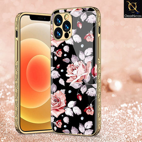 iPhone 11 Pro Cover - Floral Series - HQ Ultra Shine Premium Infinity Glass Soft Silicon Borders Casee