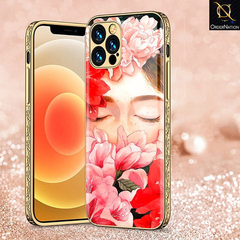 iPhone 11 Pro Cover - Floral Series - HQ Ultra Shine Premium Infinity Glass Soft Silicon Borders Casee