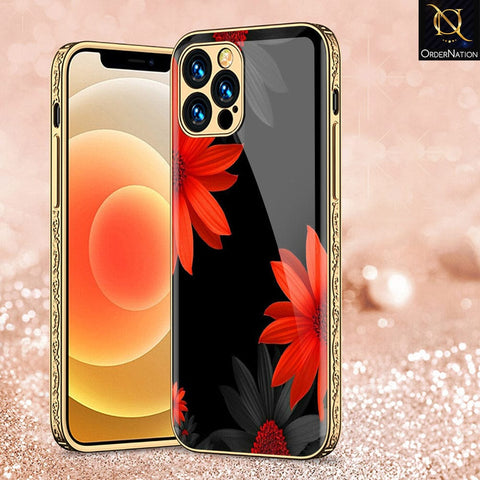 iPhone 11 Pro Cover - Floral Series 2 - HQ Ultra Shine Premium Infinity Glass Soft Silicon Borders Casee