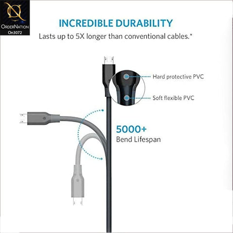 Anker - A8132 - PowerLine Micro Usb Charging Data Cable With 1 Year Warranty