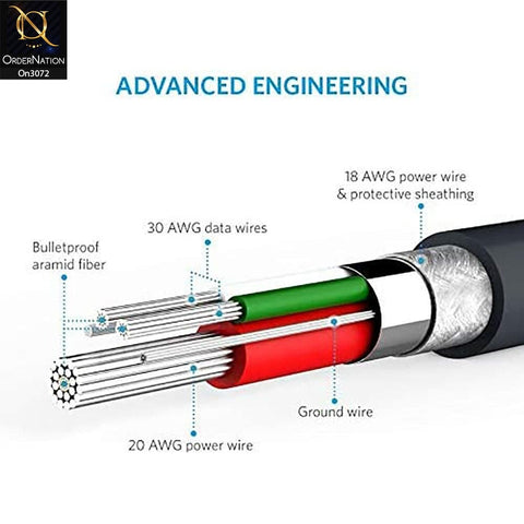 Anker - A8132 - PowerLine Micro Usb Charging Data Cable With 1 Year Warranty