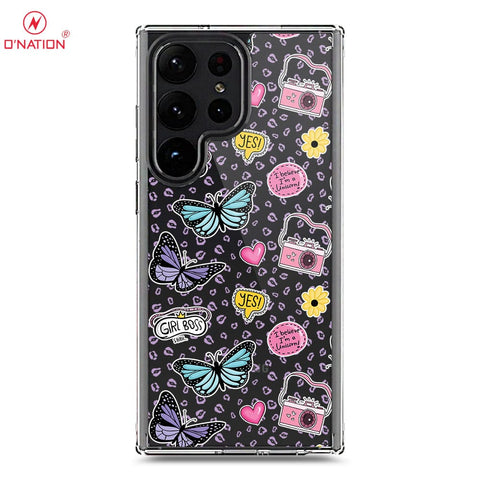 Samsung Galaxy S23 Ultra 5G Cover - O'Nation Butterfly Dreams Series - 9 Designs - Clear Phone Case - Soft Silicon Borders
