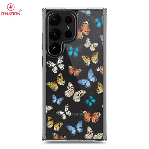 Samsung Galaxy S23 Ultra 5G Cover - O'Nation Butterfly Dreams Series - 9 Designs - Clear Phone Case - Soft Silicon Borders