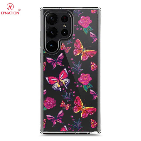 Samsung Galaxy S23 Ultra 5G Cover - O'Nation Butterfly Dreams Series - 9 Designs - Clear Phone Case - Soft Silicon Borders