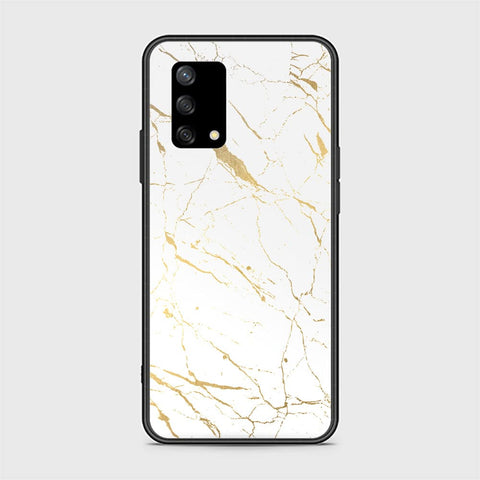 Oppo F19s Cover - White Marble Series 2 - HQ Ultra Shine Premium Infinity Glass Soft Silicon Borders Case