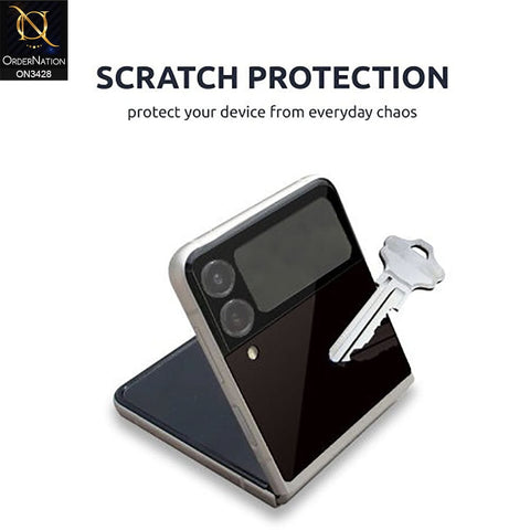 Samsung Galaxy Z Flip 3 5G Protector - Black - Classy Ultra Thin Glassy Tempered Glass Back Protector