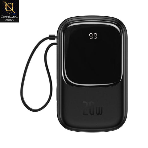 Baseus Qpow Digital Display quick charging power bank 20000mAh 20W (With IP Cable) Black - Black