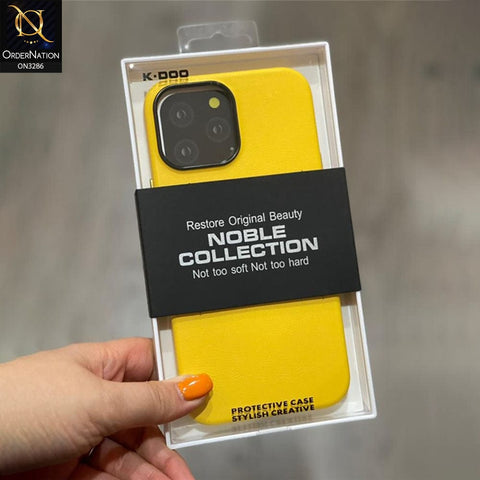 iPhone 14 Pro Max Cover - Yellow - K-ZOO Noble Collection Leather PU - PC Case