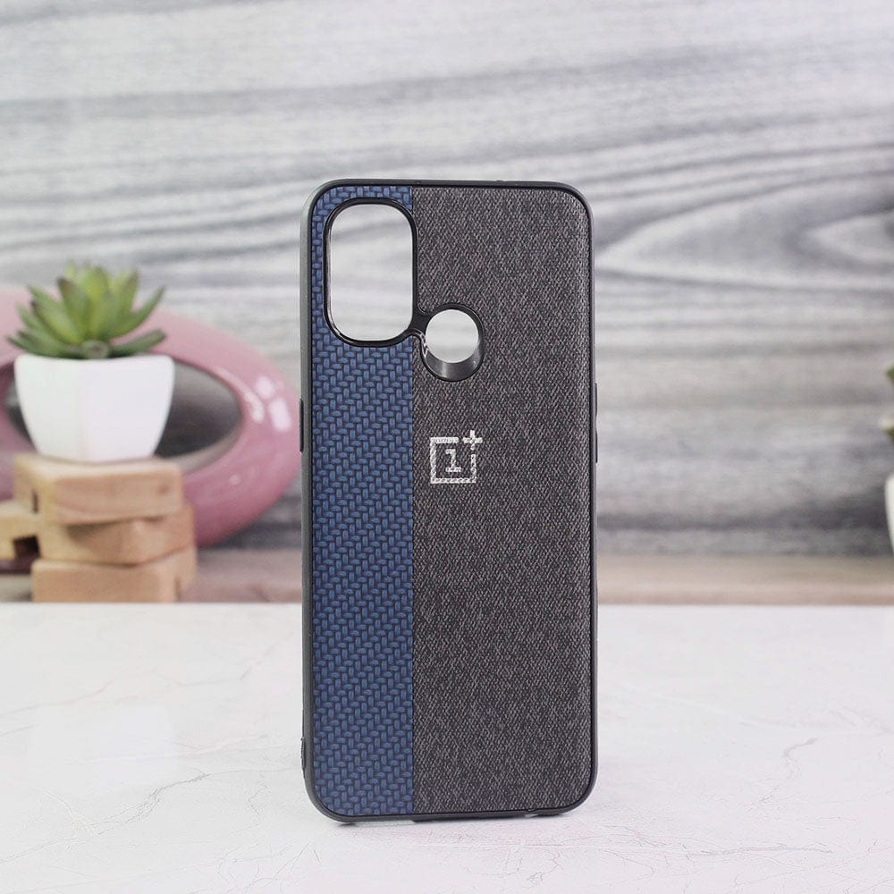 OnePlus Nord N100 Cover - Blue - New Dual Tone Fabric Style Soft TPU Case With Camera Protection