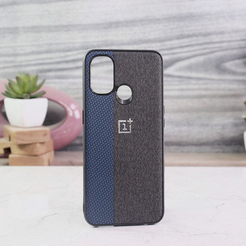 OnePlus Nord N100 Cover - Blue - New Dual Tone Fabric Style Soft TPU Case With Camera Protection