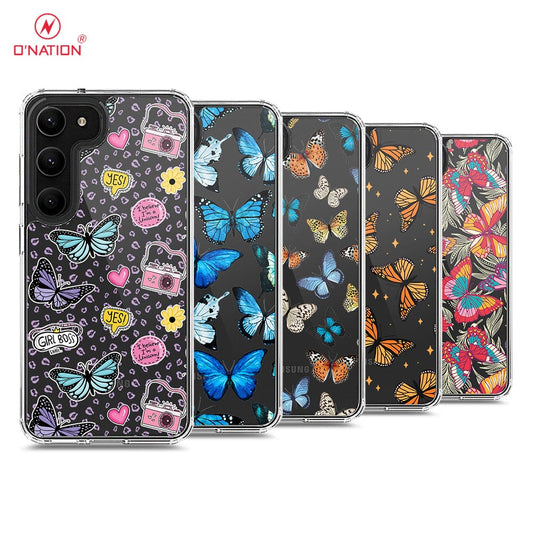 Samsung Galaxy S23 5G Cover - O'Nation Butterfly Dreams Series - 9 Designs - Clear Phone Case - Soft Silicon Borders