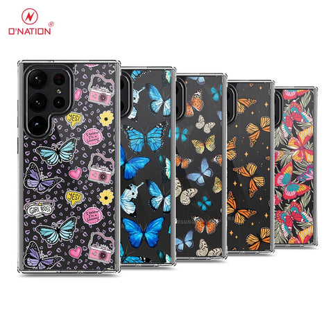 Samsung Galaxy S23 Ultra 5G Cover - O'Nation Butterfly Dreams Series - 9 Designs - Clear Phone Case - Soft Silicon Borders