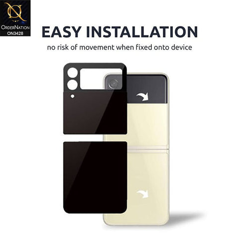 Samsung Galaxy Z Flip 3 5G Protector - Black - Classy Ultra Thin Glassy Tempered Glass Back Protector