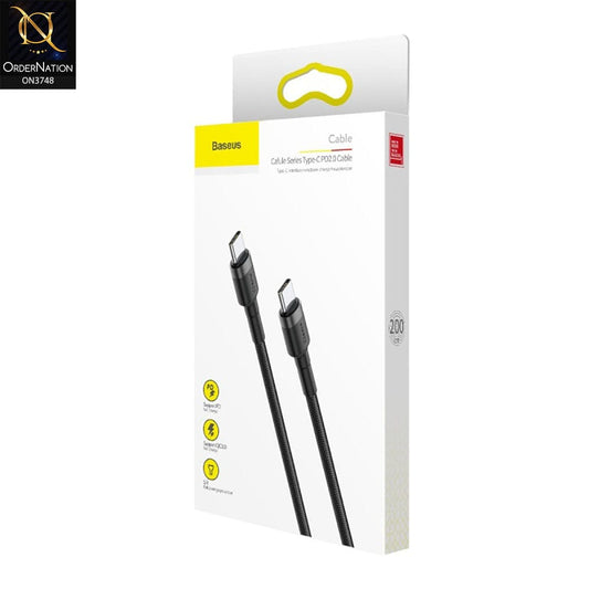 Black - Baseus Cafule Series Type-C to Type-C PD2.0 60W Flash Charge Cable(20V 3A) 1M