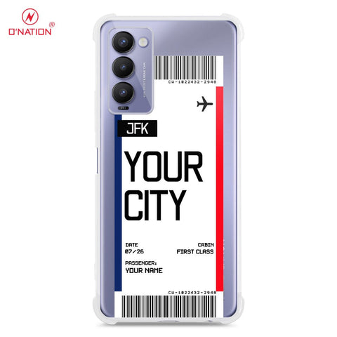 Tecno Camon 18 Cover - Personalised Boarding Pass Ticket Series - 5 Designs - Clear Phone Case - Soft Silicon Borders
