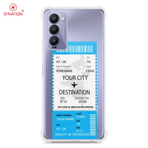 Tecno Camon 18 Cover - Personalised Boarding Pass Ticket Series - 5 Designs - Clear Phone Case - Soft Silicon Borders