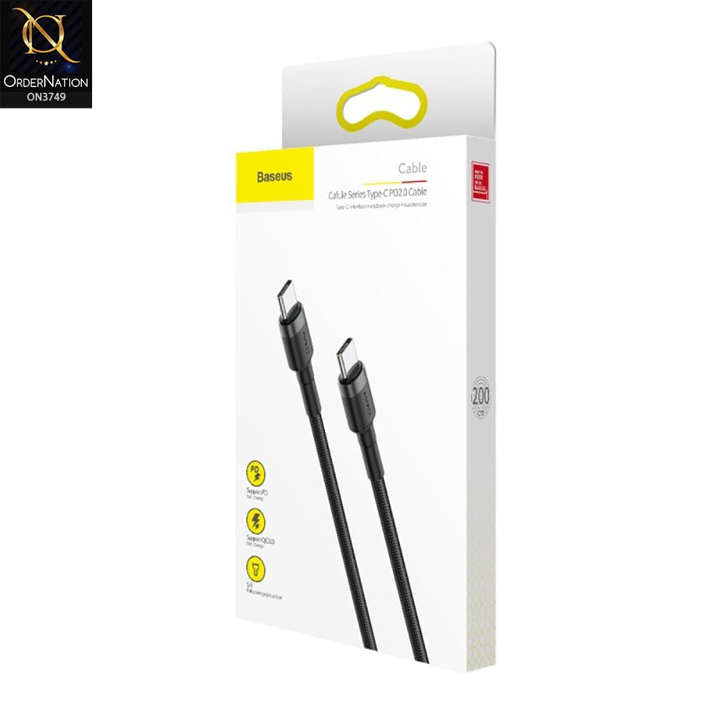 Baseus Cafule Series Type-C PD2.0 60W Flash Charge Cable(20V 3A) 2M Black
