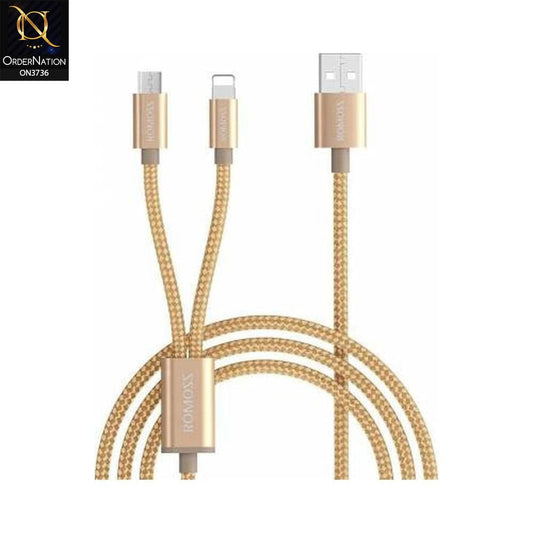 Golden - Romoss CB20A 2-in-1 Cable (Lightning+Micro)