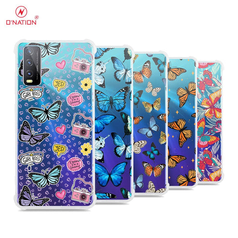Vivo Y20i Cover - O'Nation Butterfly Dreams Series - 9 Designs - Clear Phone Case - Soft Silicon Borders