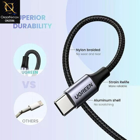 Black - UGREEN 30633 USB-C AUDIO CABLE 3.5MM