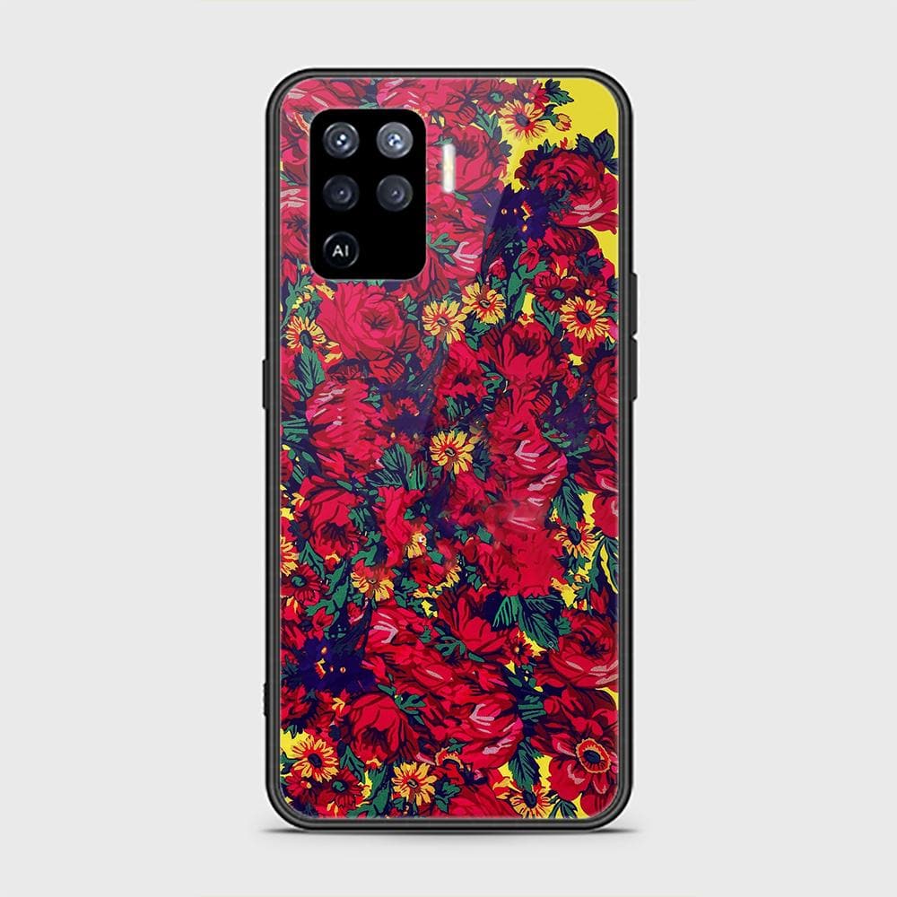 Oppo A94 Cover - Floral Series - HQ Ultra Shine Premium Infinity Glass Soft Silicon Borders Case