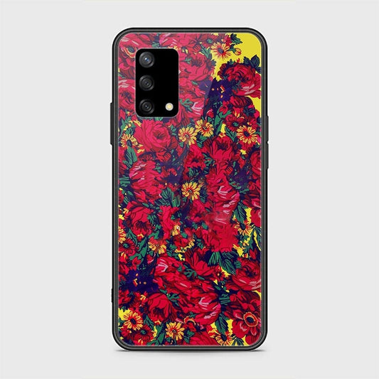 Oppo F19 Cover - Floral Series - HQ Ultra Shine Premium Infinity Glass Soft Silicon Borders Case