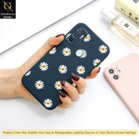 Oppo A32 Cover - ONation Daisy Series - HQ Liquid Silicone Elegant Colors Camera Protection Soft Case