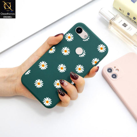Google Pixel 3a Cover - ONation Daisy Series - HQ Liquid Silicone Elegant Colors Camera Protection Soft Case