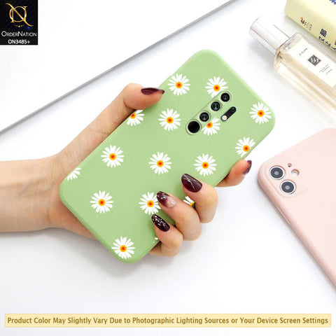 Xiaomi Poco M2 Cover - ONation Daisy Series - HQ Liquid Silicone Elegant Colors Camera Protection Soft Case