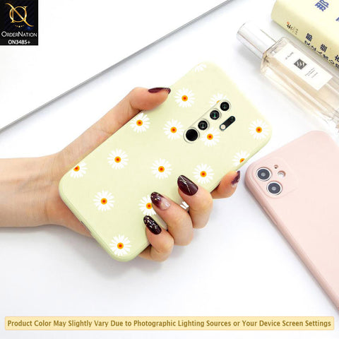 Xiaomi Redmi 9 Prime Cover - ONation Daisy Series - HQ Liquid Silicone Elegant Colors Camera Protection Soft Case