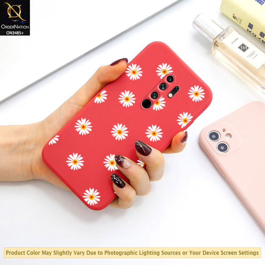 Xiaomi Redmi 9 Cover - ONation Daisy Series - HQ Liquid Silicone Elegant Colors Camera Protection Soft Case