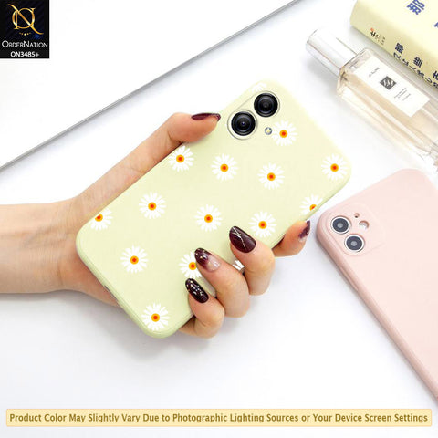 Samsung Galaxy A04e Cover - ONation Daisy Series - HQ Liquid Silicone Elegant Colors Camera Protection Soft Case