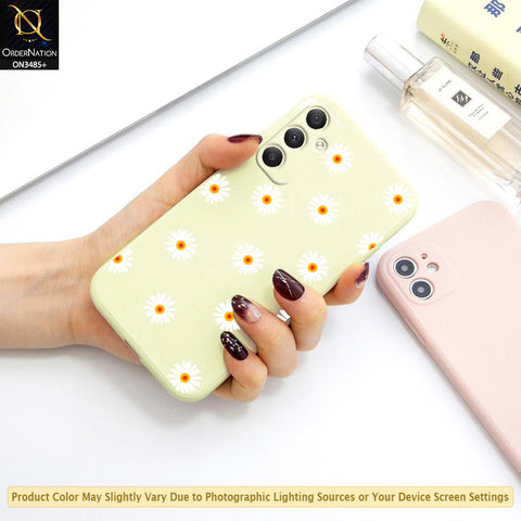 Samsung Galaxy A34 5G Cover - ONation Daisy Series - HQ Liquid Silicone Elegant Colors Camera Protection Soft Case