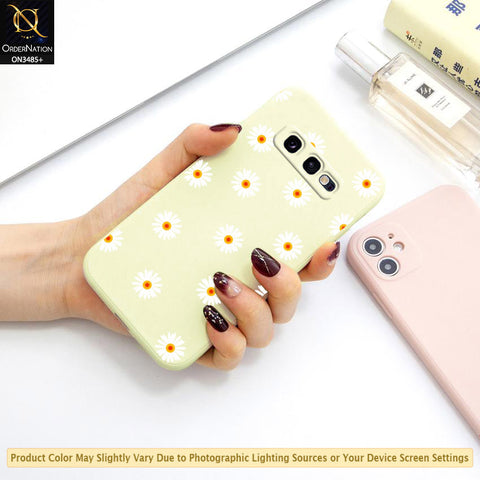 Samsung Galaxy S10e Cover - ONation Daisy Series - HQ Liquid Silicone Elegant Colors Camera Protection Soft Case