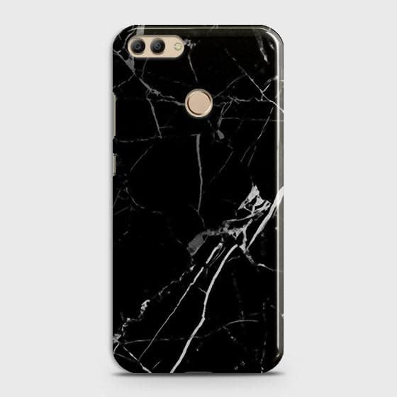 Huawei Y9 2018 - Black Modern Classic Marble Printed Hard Case