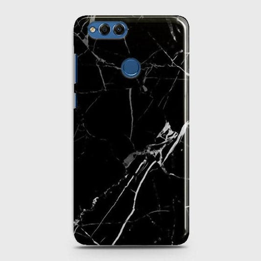 Huawei Honor 7X - Black Modern Classic Marble Printed Hard Case