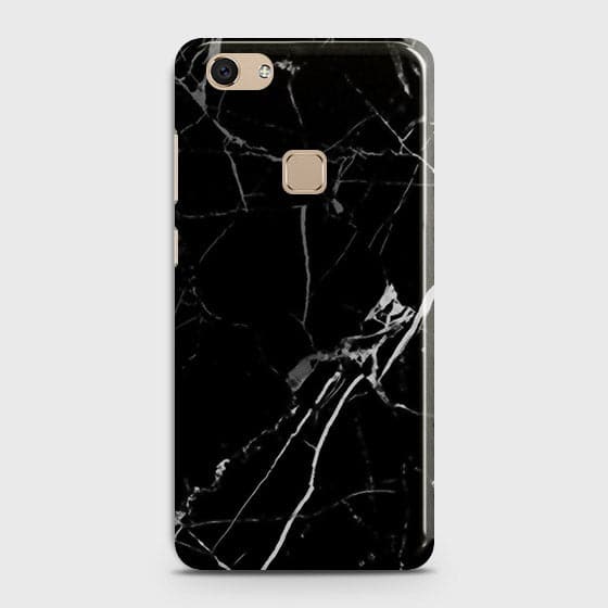 Vivo V7 - Black Modern Classic Marble Printed Hard Case