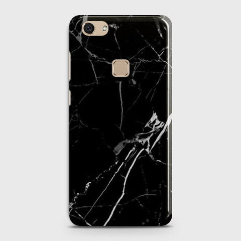 Vivo V7 - Black Modern Classic Marble Printed Hard Case