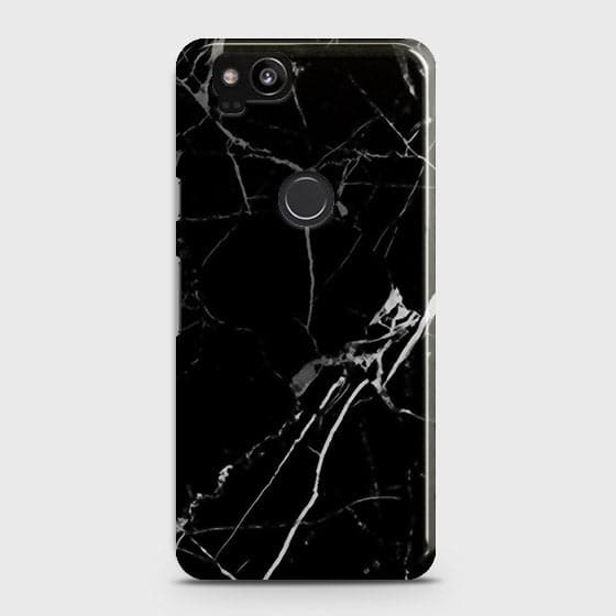 Google Pixel 2 - Black Modern Classic Marble Printed Hard Case