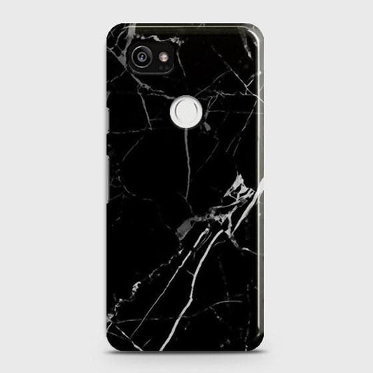 Google Pixel 2 XL - Black Modern Classic Marble Printed Hard Case
