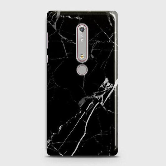 Nokia 6.1 - Black Modern Classic Marble Printed Hard Case